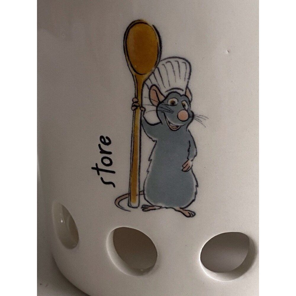 Rae Dunn Disney Pixar Ratatouille Ceramic Canister Cellar Store With Holes NEW - Picture 3 of 11